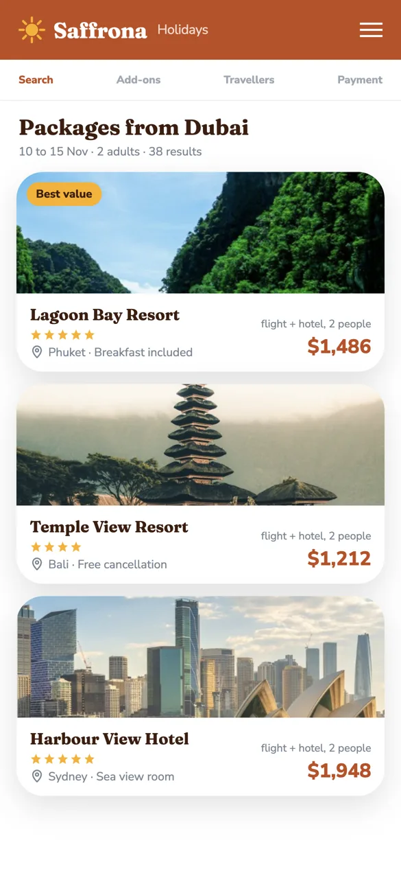 Results on an example agency site