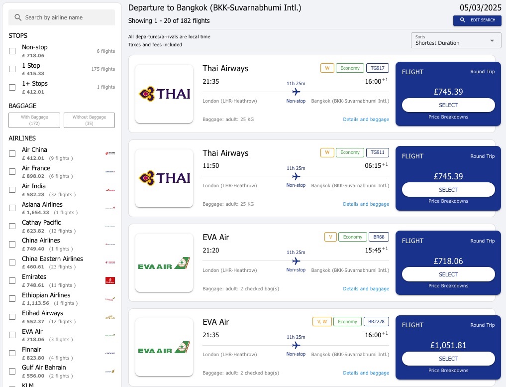 Flight booking engine